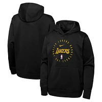 Youth Nike Black Los Angeles Lakers Performance Practice Spotlight Pullover Hoodie