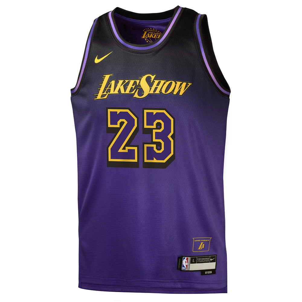 Maillot de joueur Nike LeBron James violet pour jeune Los Angeles Lakers 2024/25 Swingman - Édition City