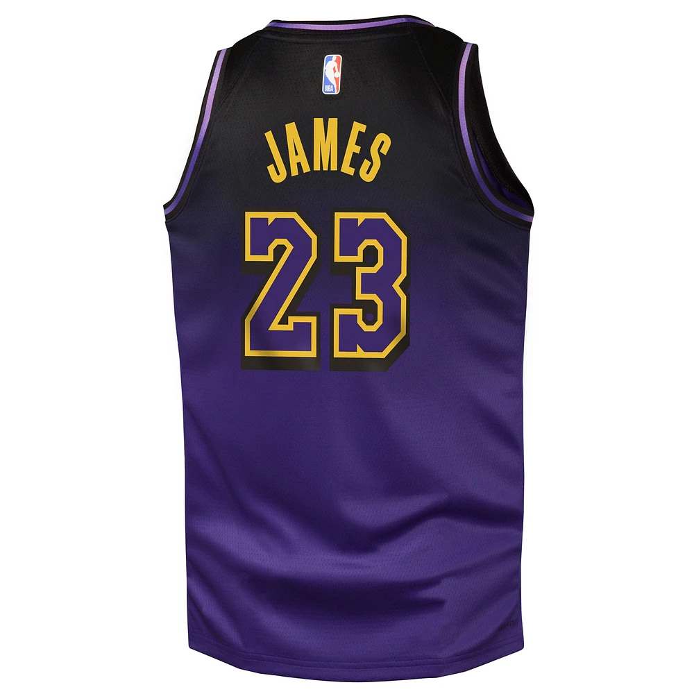 Maillot de joueur Nike LeBron James violet pour jeune Los Angeles Lakers 2024/25 Swingman - Édition City