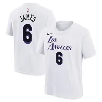 Men's Fanatics Branded LeBron James White Los Angeles Lakers Big & Tall Allover Name & Number T-Shirt