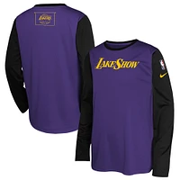 Youth Nike  Purple Los Angeles Lakers 2024/25 City Edition Pregame Performance Long Sleeve Shooting T-Shirt