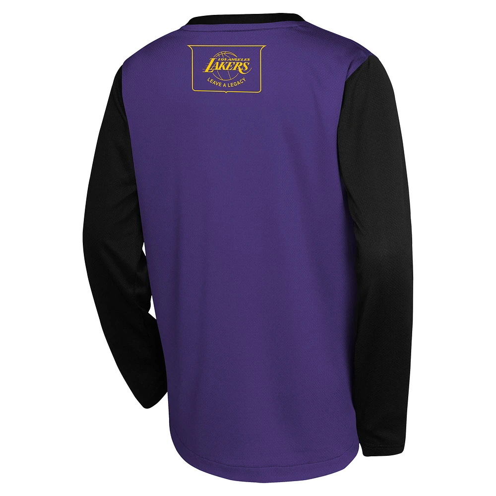 Youth Nike  Purple Los Angeles Lakers 2024/25 City Edition Pregame Performance Long Sleeve Shooting T-Shirt