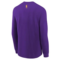 T-shirt à manches longues Nike violet Los Angeles Lakers 2024/25 City Edition Wordmark Performance pour jeune