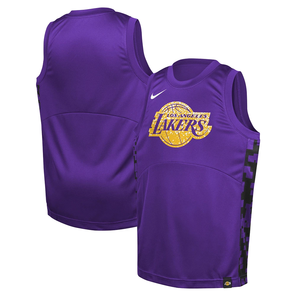 Maillot Nike violet Los Angeles Lakers Courtside de l'équipe départ des cinq équipes pour jeunes