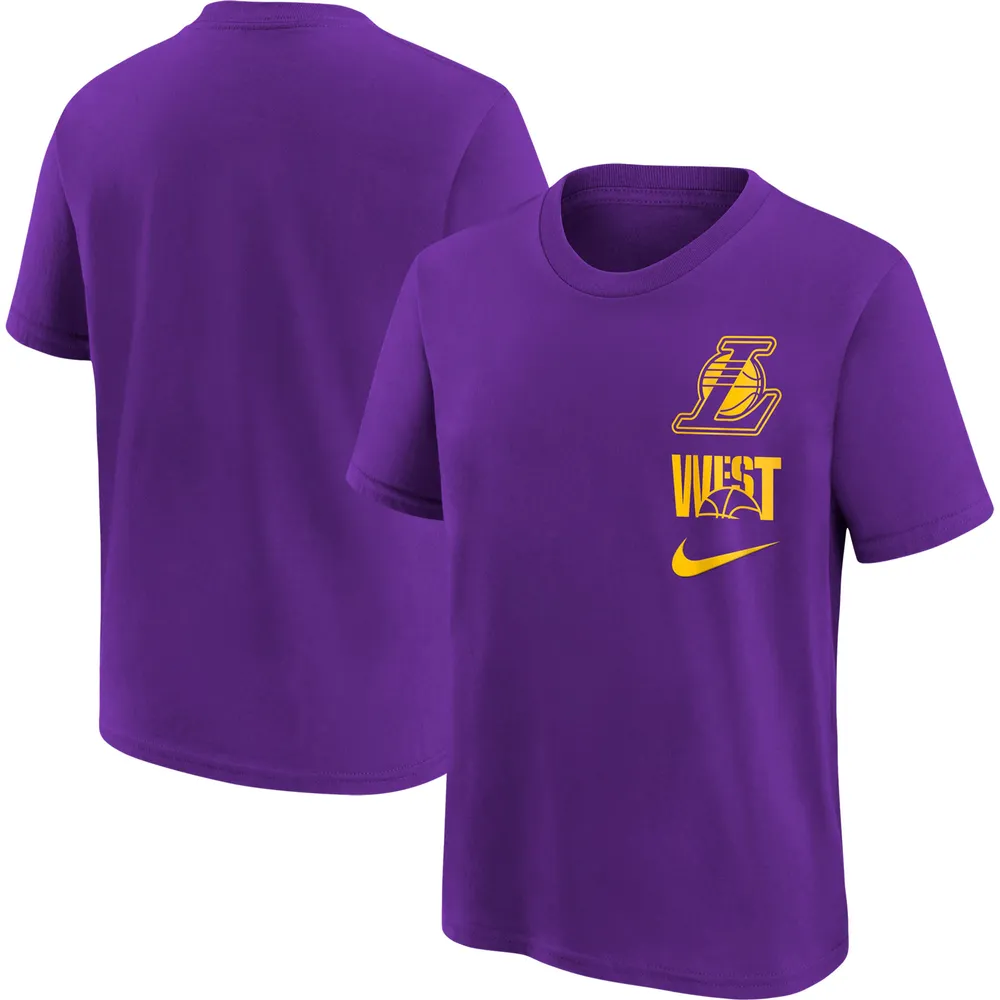 Youth Nike Purple Los Angeles Lakers Essential Asbury Block - T-Shirt