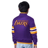 Youth Starter Purple Los Angeles Lakers Scout I Full-Snap Varsity Jacket