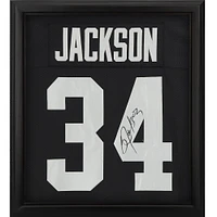 Maillot authentique Mitchell & Ness noir autographié par Bo Jackson des Los Angeles Raiders Shadowbox