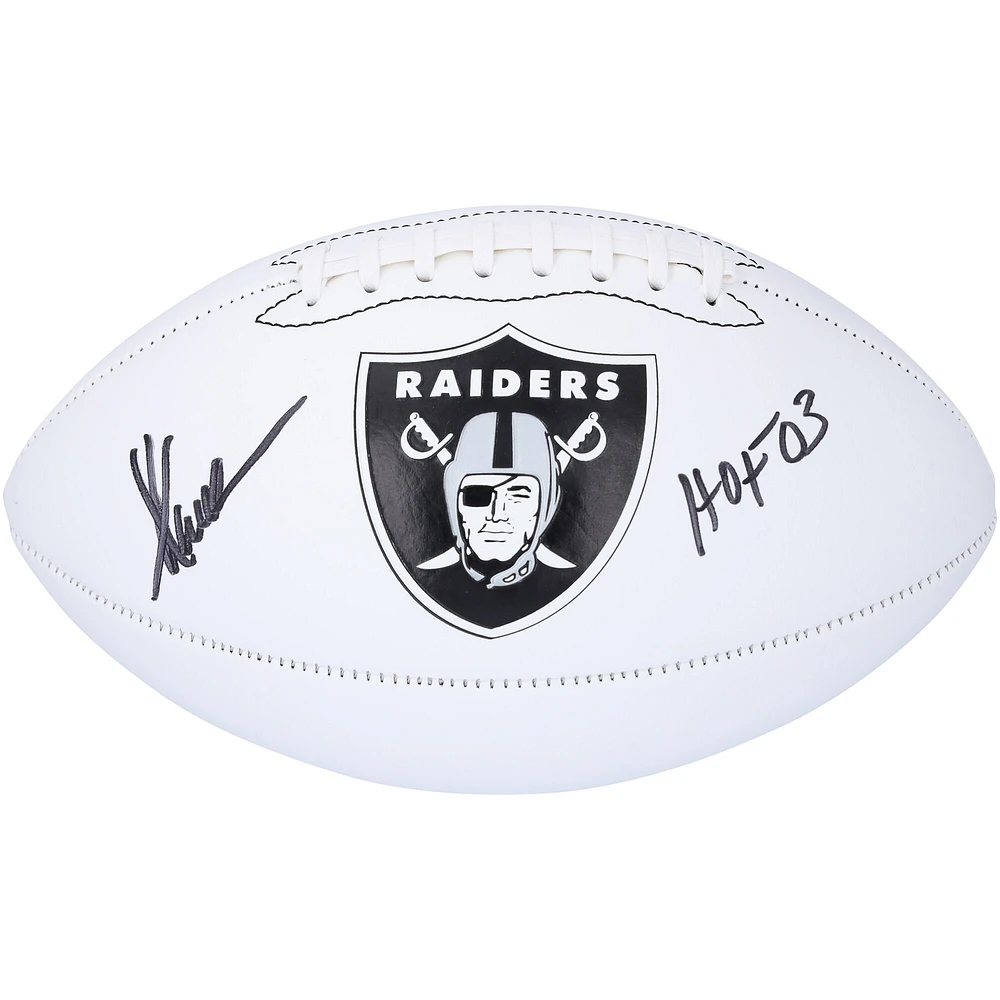 Marcus Allen Los Angeles Raiders Autographed Franklin White Panel Football with "HOF 03" Inscription