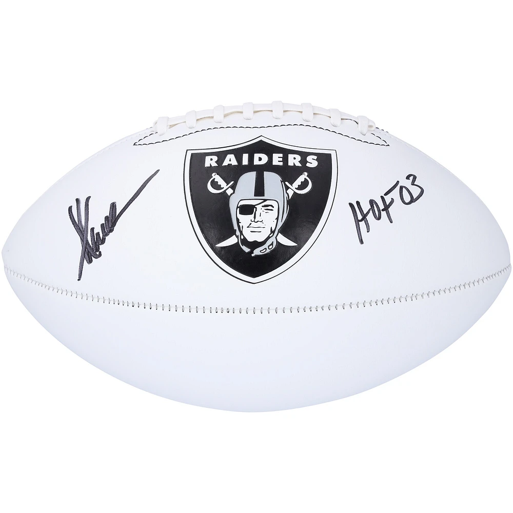 Marcus Allen Los Angeles Raiders Autographed Franklin White Panel Football with "HOF 03" Inscription
