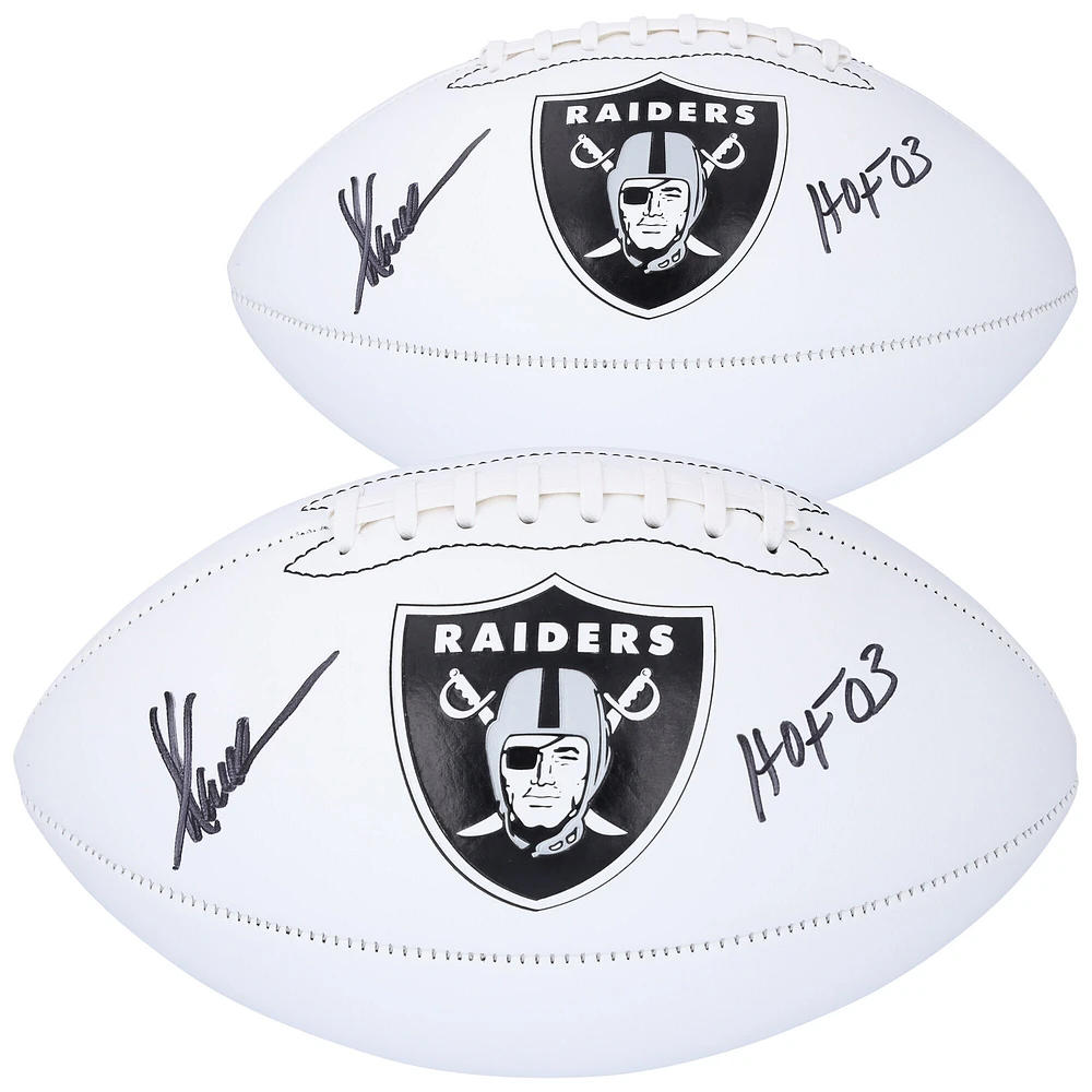 Marcus Allen Los Angeles Raiders Autographed Franklin White Panel Football with "HOF 03" Inscription