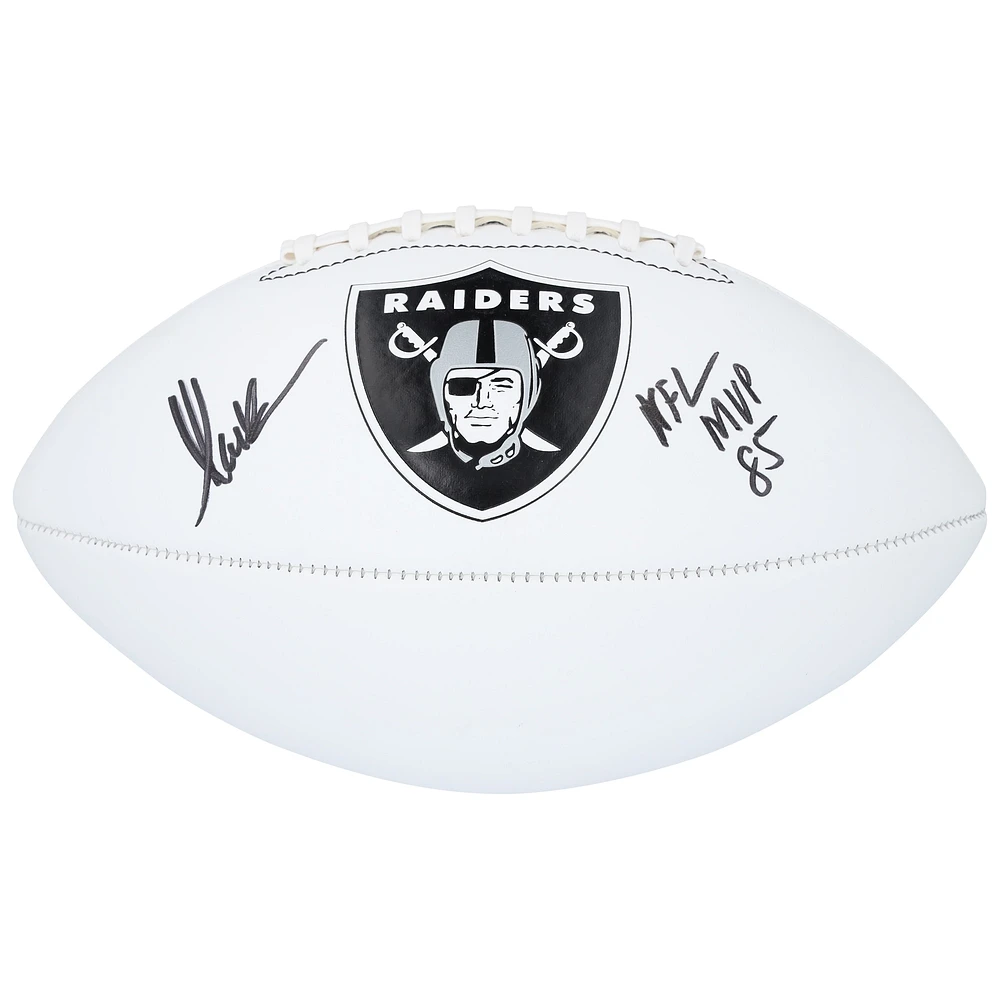 Marcus Allen Los Angeles Raiders Autographed Franklin White Panel Football with "NFL MVP 85" Inscription