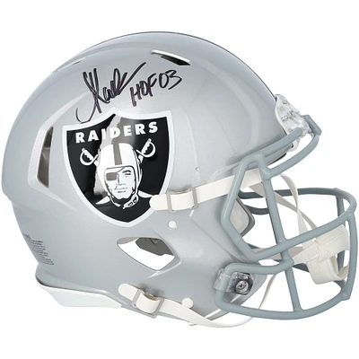 Casque Riddell Speed ​​authentique autographié par Marcus Allen des Los Angeles Raiders avec inscription « HOF 03 »