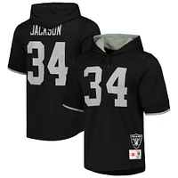 Mitchell & Ness Bo Jackson noir Los Angeles Raiders Gridiron Classics joueur retraité nom et numéro T-shirt à capuche en maille