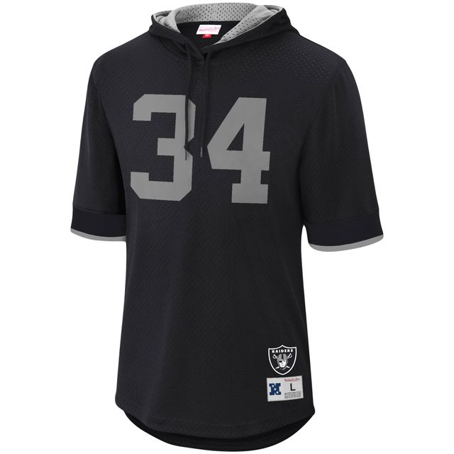 T-shirt à capuche noir avec nom et numéro de joueur retraité Mitchell & Ness Bo Jackson des Los Angeles Raiders pour hommes