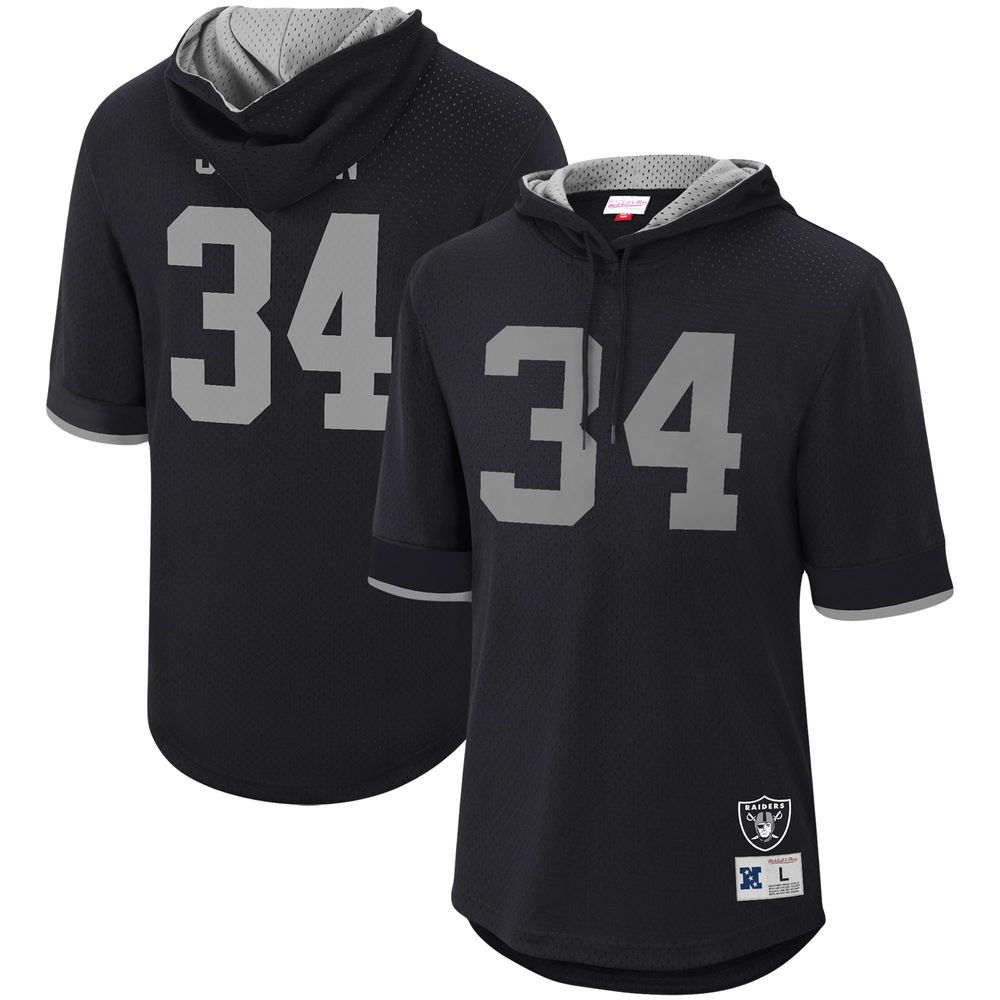 Men's Mitchell & Ness Bo Jackson Black Los Angeles Raiders Retired Player Mesh Name Number Hoodie T-Shirt