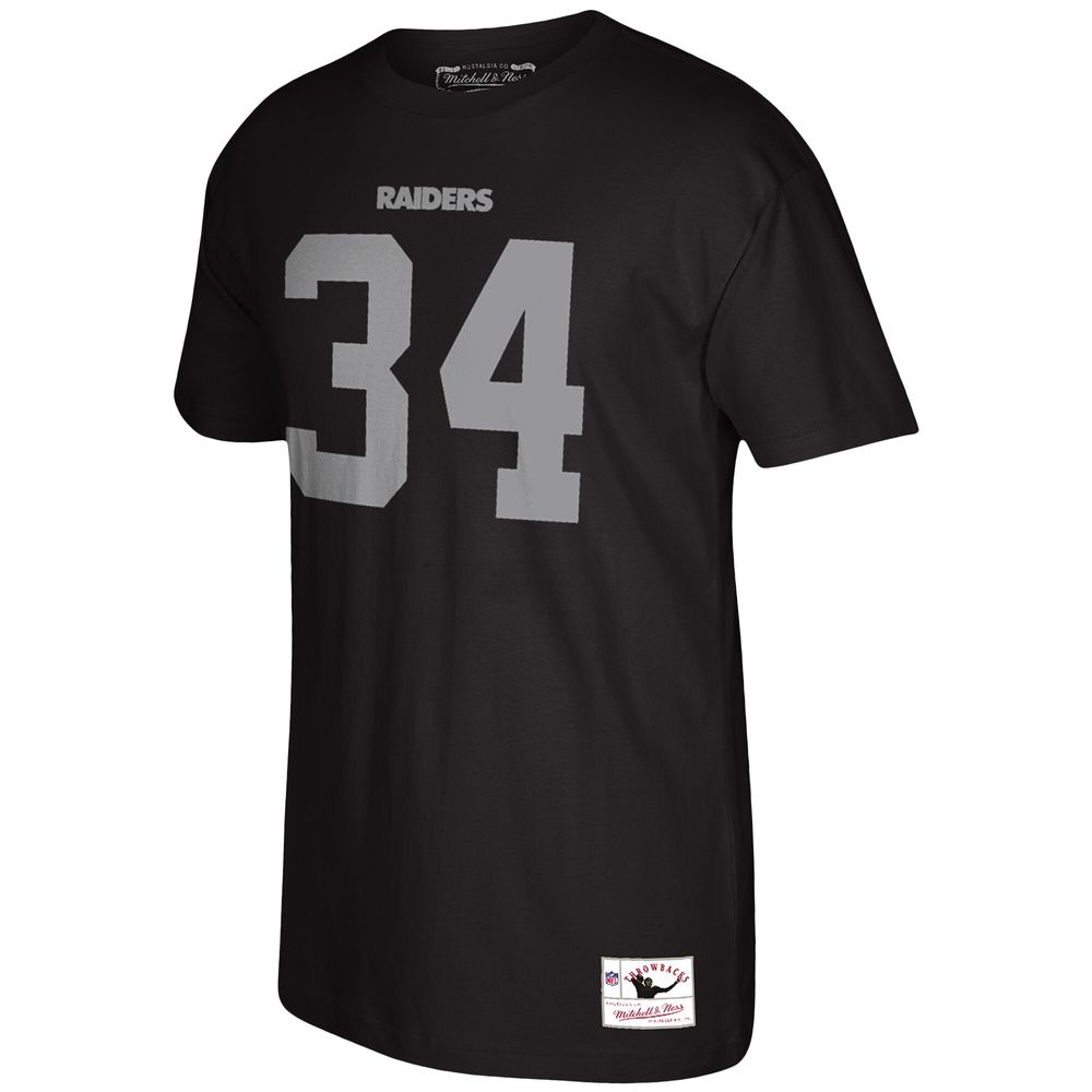 Men's Mitchell & Ness Bo Jackson Black Los Angeles Raiders Retired Player Name Number T-Shirt