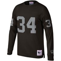 Men's Mitchell & Ness Bo Jackson Black Los Angeles Raiders Throwback Retired Player Name Number Long Sleeve Top