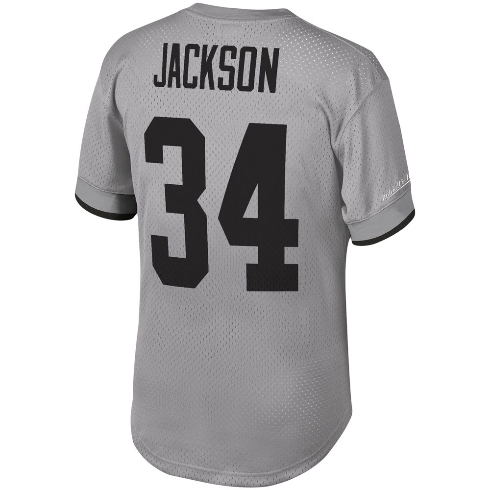 Men's Mitchell & Ness Bo Jackson Gray Los Angeles Raiders Retired Player Name Number Mesh Top