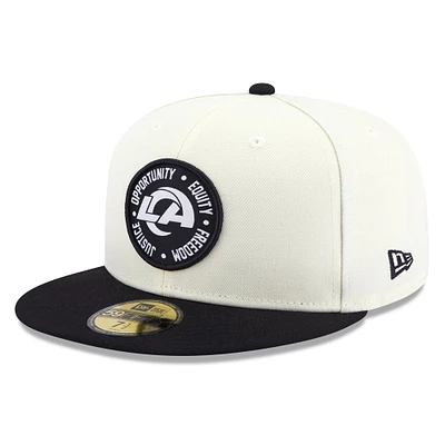 Casquette ajustée 59FIFTY Los Angeles Rams 2022 Inspire Change New Era pour homme, crème/noir