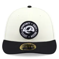 Men's New Era Cream/Black Los Angeles Rams 2022 Inspire Change 59FIFTY Low Profile Fitted Hat