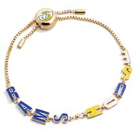 BaubleBar Gold Los Angeles Rams Slogan Pull-Tie Bracelet