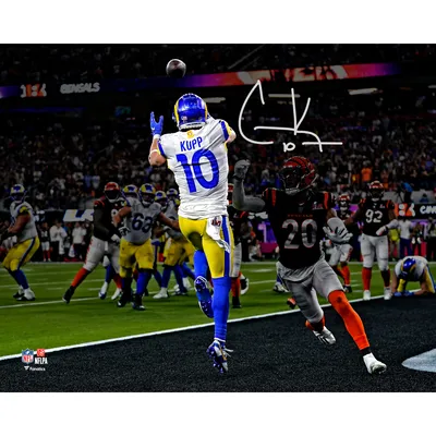 Odell Beckham Jr. Los Angeles Rams Unsigned Super Bowl LVI Touchdown Catch Photograph