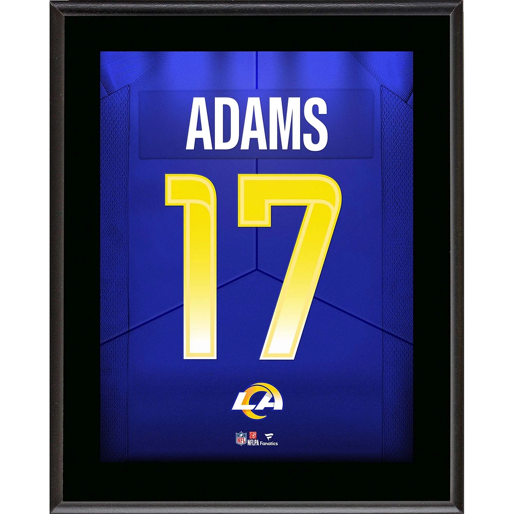 Plaque de joueur sublimée avec numéro de maillot Davante Adams des Los Angeles Rams (10,5" x 13")
