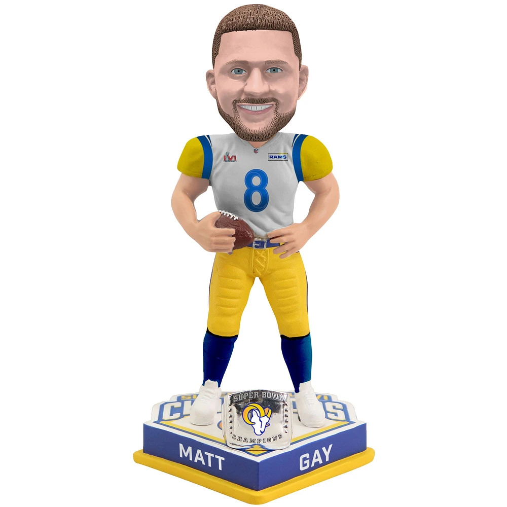 FOCO Matt Gay Los Angeles Rams Super Bowl LVI Champions 8'' Bobblehead