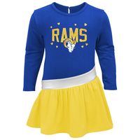 Girls Infant Royal/Gold Los Angeles Rams Heart to Jersey Dress