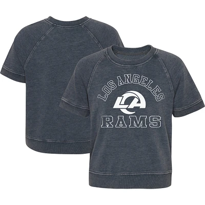 T-shirt à manches raglan Los Angeles Rams Cheer Squad Heather Charcoal Juniors pour fille