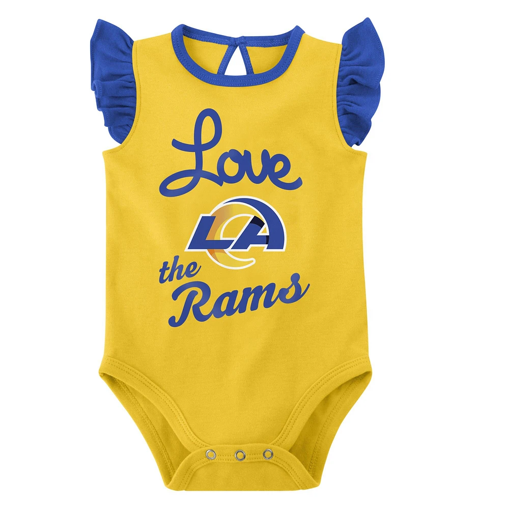 Lot de 2 bodys Los Angeles Rams Spread the Love pour nouveau-nés et nourrissons Royal/doré