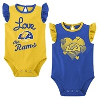 Girls Newborn & Infant Royal/Gold Los Angeles Rams Spread the Love 2-Pack Bodysuit Set