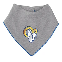 Ensemble bavoir et bottillons Los Angeles Rams All The Love pour nouveau-nés nourrissons Royal/gris chiné