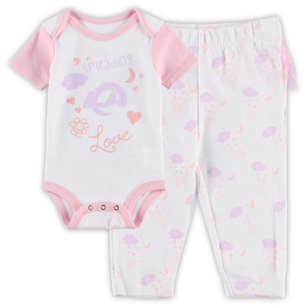 Ensemble body et leggings Tutu Los Angeles Rams Spreading Love pour nouveau-nés bébés blancs