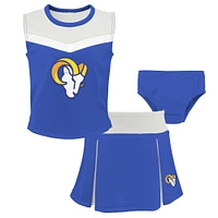 Ensemble deux pièces de pom-pom girl Spirit des Rams Los Angeles Royal pour filles d'âge préscolaire avec bloomers