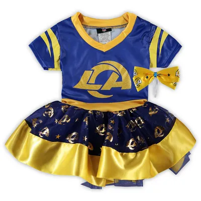 Los Angeles Rams Girls Toddler Tutu Tailgate Game Day V-Neck Costume - Royal