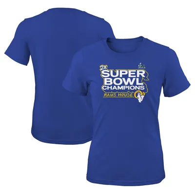 Los Angeles Rams Fanatics Branded Girls Youth Super Bowl LVI Champions Parade T-Shirt - Royal