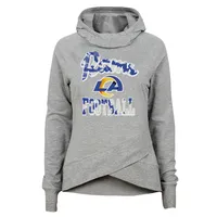 NFL Los Angeles Rams Girls' Gray Tie-Dye Crop Hooded Sweatshirt - XS