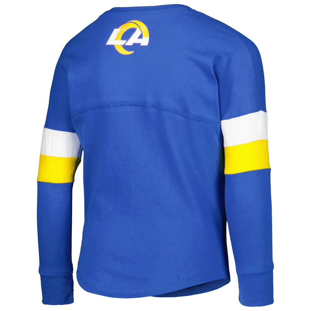 Girls Youth New Era Royal Los Angeles Rams Lace-Up Long Sleeve T-Shirt