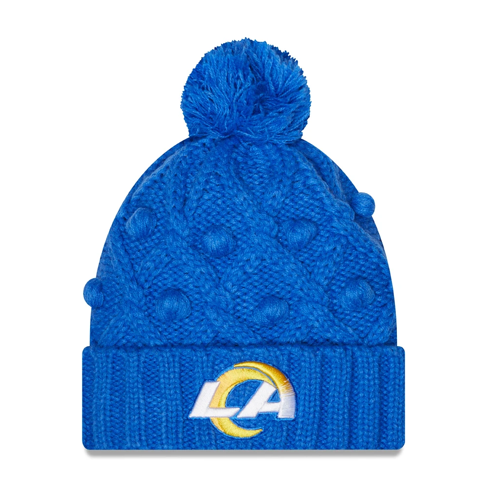 NWE LOSRAM ROYAL NFL Junior FILLES TOASTY CUFFED POM KNIT HATYTHGRL