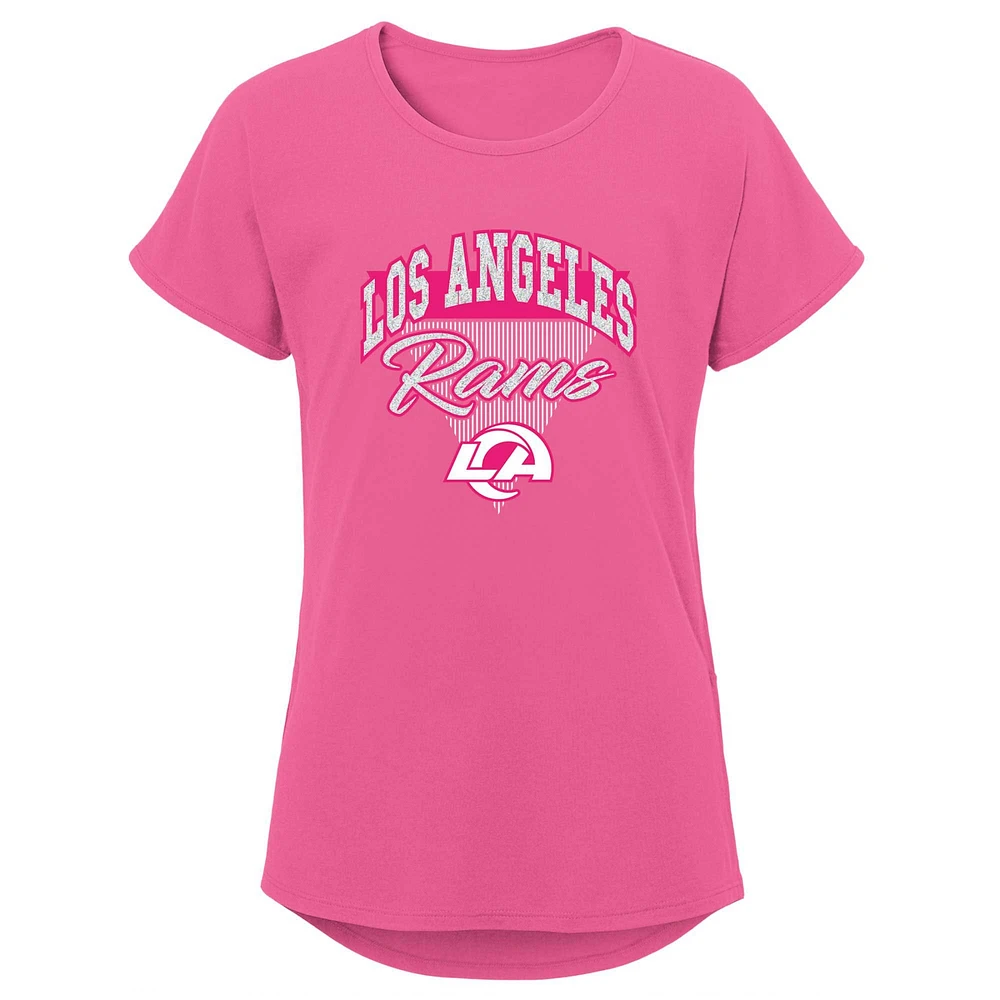 T-shirt Los Angeles Rams Playtime Dolman rose pour jeune fille