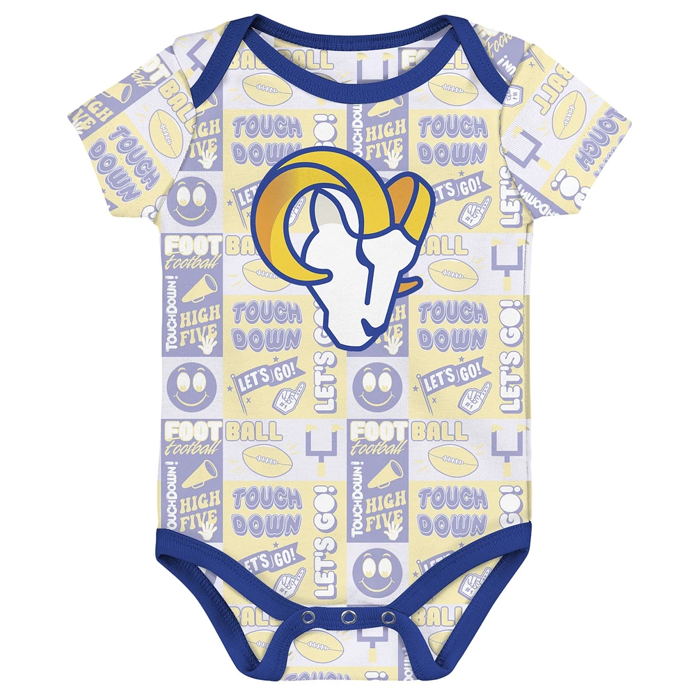 Infant Los Angeles Rams Play Day Three-Pack Bodysuit Set