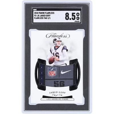 Jared Goff Los Angeles Rams 2018 Panini Flawless Flawless Laundry Tag #FS-JG #1/1 SGC Carte authentifiée 8.5