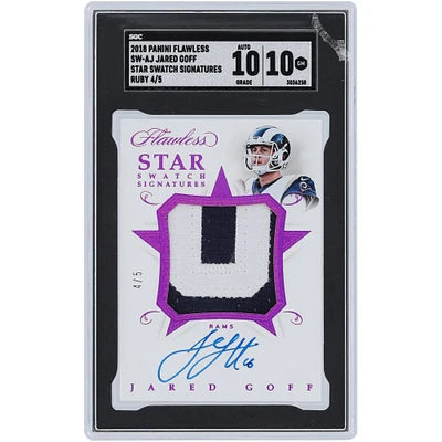 Jared Goff Los Angeles Rams Autographed 2018 Panini Flawless 2 Color Relic #SW-AJ #4/5 BGS Authenticated 10/10 Card