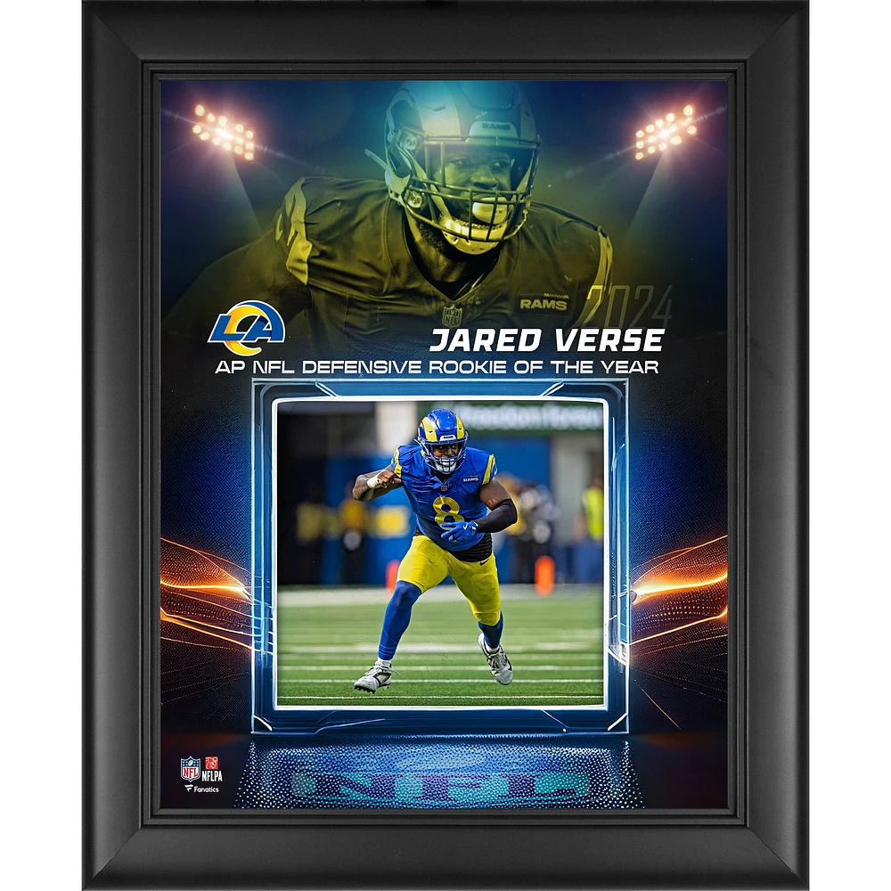 Jared Verse Los Angeles Rams Framed 13" x 16" 2024 NFL Defensive Rookie of the Year Collage