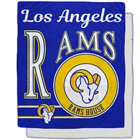 Los Angeles Rams 50" x 60" Retro Emblem Flannel Fleece Sherpa Blanket