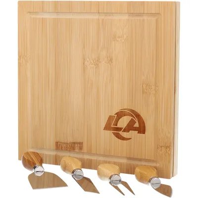 Los Angeles Rams Bamboo Cutting & Serving Board with Utensils Set