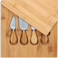 Los Angeles Rams Bamboo Cutting & Serving Board with Utensils Set