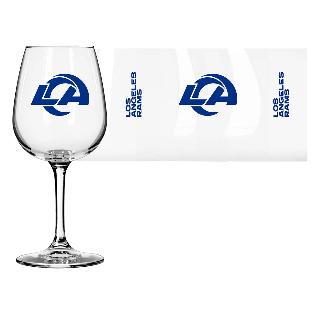 Verre à vin à pied avec logo des Los Angeles Rams, 12 oz