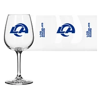 Verre à vin à pied avec logo des Los Angeles Rams, 12 oz